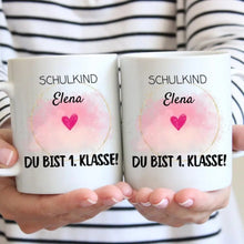 Ladda upp bild till gallerivisning, Schulkind Tasse personalisiert - Du bist 1. Klasse!
