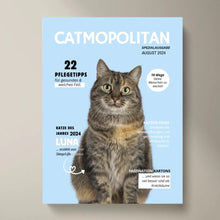 Ladda upp bild till gallerivisning, Personalisiertes Haustier Cover Poster - Katzenmagazin mit Foto deiner Katze/ Kater
