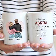 Ladda upp bild till gallerivisning, Merak etme AŞKIM - Personalisierte Pärchen-Tasse
