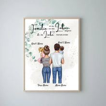 Ladda upp bild till gallerivisning, Meine kleine Familie - Personalisiertes Poster (Eltern mit 1-4 Kindern, Babies)
