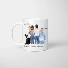 Ladda upp bild till gallerivisning, Personalisierte Familien Tasse &quot;Wo die Liebe niemals endet&quot; (1-4 Kinder + Haustiere)
