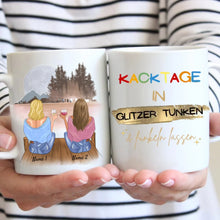 Ladda upp bild till gallerivisning, Kacktage in Glitzer tunken - Personalisierte Tasse Freundinnen &amp; Kolleginnen (2-4 Personen), individuelles Geschenk
