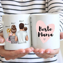 Ladda upp bild till gallerivisning, Eltern mit Kindern - Personalisierte Tasse (1-4 Kinder), Individuelles Geschenk Familie
