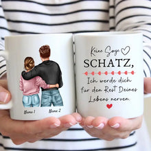 Ladda upp bild till gallerivisning, Keine Sorge Schatz - Personalisierte Pärchen-Tasse, individuelles Geschenk Partner
