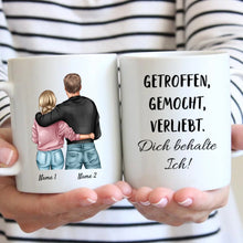 Ladda upp bild till gallerivisning, Getroffen, gemocht, verliebt - Dich behalte ich! - Personalisierte Tasse für Paare
