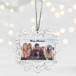 Personalisierte Christbaum-Schneeflocke - Eigenes Foto, Familien-Geschenk Weihnachten