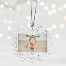 Ladda upp bild till gallerivisning, Personalisierte Baby Christbaum-Schneeflocke - Eigenes Foto, Geschenk Familie Weihnachten, Neugeborenes
