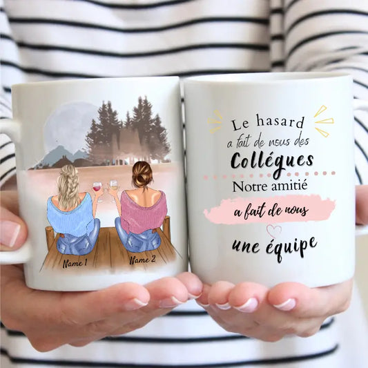 More espresso, less depresso collègues - Mug personnalisé (2-4 personnes, idée cadeau collègue)