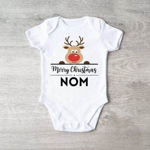 Merry Christmas Baby - Onesie/dorsal bébé personnalisé pour Noël, 100% coton bio