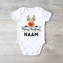 Ladda upp bild till gallerivisning, Merry Christmas Baby - Gepersonaliseerde baby onesie/ romper voor Kerstmis, 100% biologisch katoen
