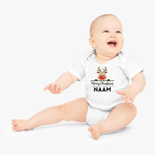 Ladda upp bild till gallerivisning, Merry Christmas Baby - Gepersonaliseerde baby onesie/ romper voor Kerstmis, 100% biologisch katoen
