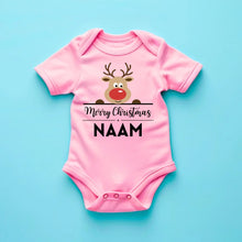 Ladda upp bild till gallerivisning, Merry Christmas Baby - Gepersonaliseerde baby onesie/ romper voor Kerstmis, 100% biologisch katoen
