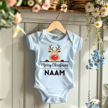 Ladda upp bild till gallerivisning, Merry Christmas Baby - Gepersonaliseerde baby onesie/ romper voor Kerstmis, 100% biologisch katoen
