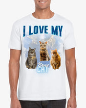 Ladda upp bild till gallerivisning, I love my Cat Vintage 90s - Personalisiertes Foto T-Shirt (100% Baumwolle, Unisex)
