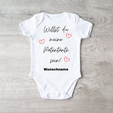 Ladda upp bild till gallerivisning, Willst du meine Patentante sein? - Personalisierter Baby-Onesie/ Strampler, Weihnachtsgeschenk, 100% Bio-Baumwolle
