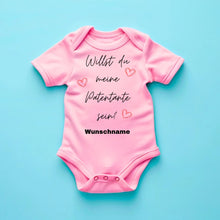 Ladda upp bild till gallerivisning, Willst du meine Patentante sein? - Personalisierter Baby-Onesie/ Strampler, Weihnachtsgeschenk, 100% Bio-Baumwolle
