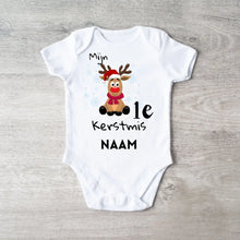 Ladda upp bild till gallerivisning, Mijn 1e Kerstmis - Gepersonaliseerde baby onesie/ romper voor Kerstmis, 100% biologisch katoen
