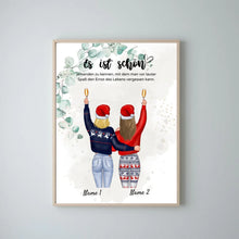 Ladda upp bild till gallerivisning, Freundinnen an Weihnachten - Personalisiertes Poster (2-4 Personen)
