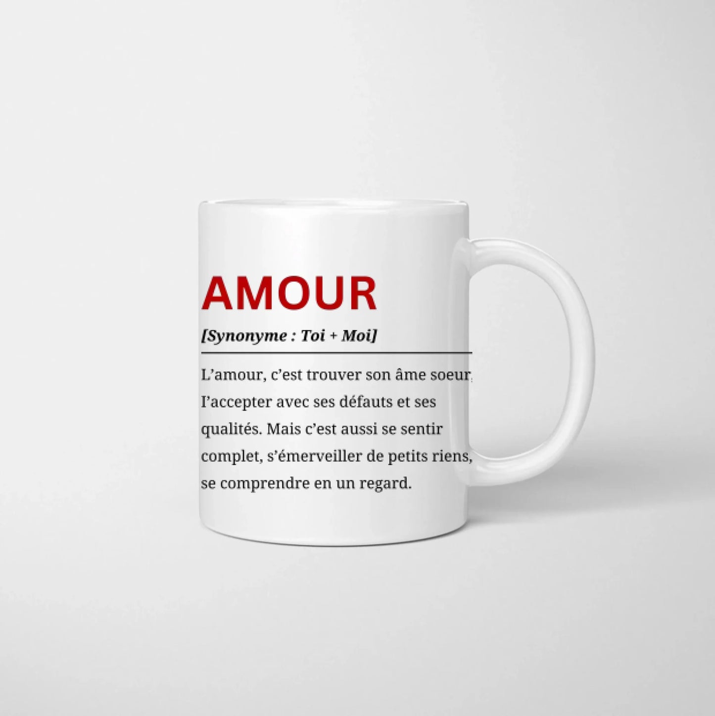 Définition de l'amour - Mug personnalisé pour couple (homme & femme) Saint Valentin