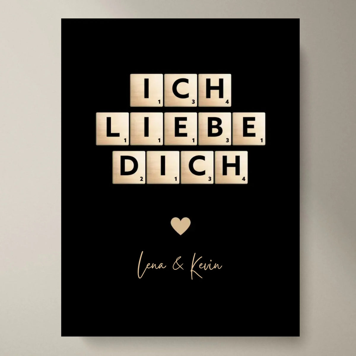 Ich liebe dich Leinwand Scrabble Buchstaben - Personalisierte Leinwand für Pärchen, deinen Partner