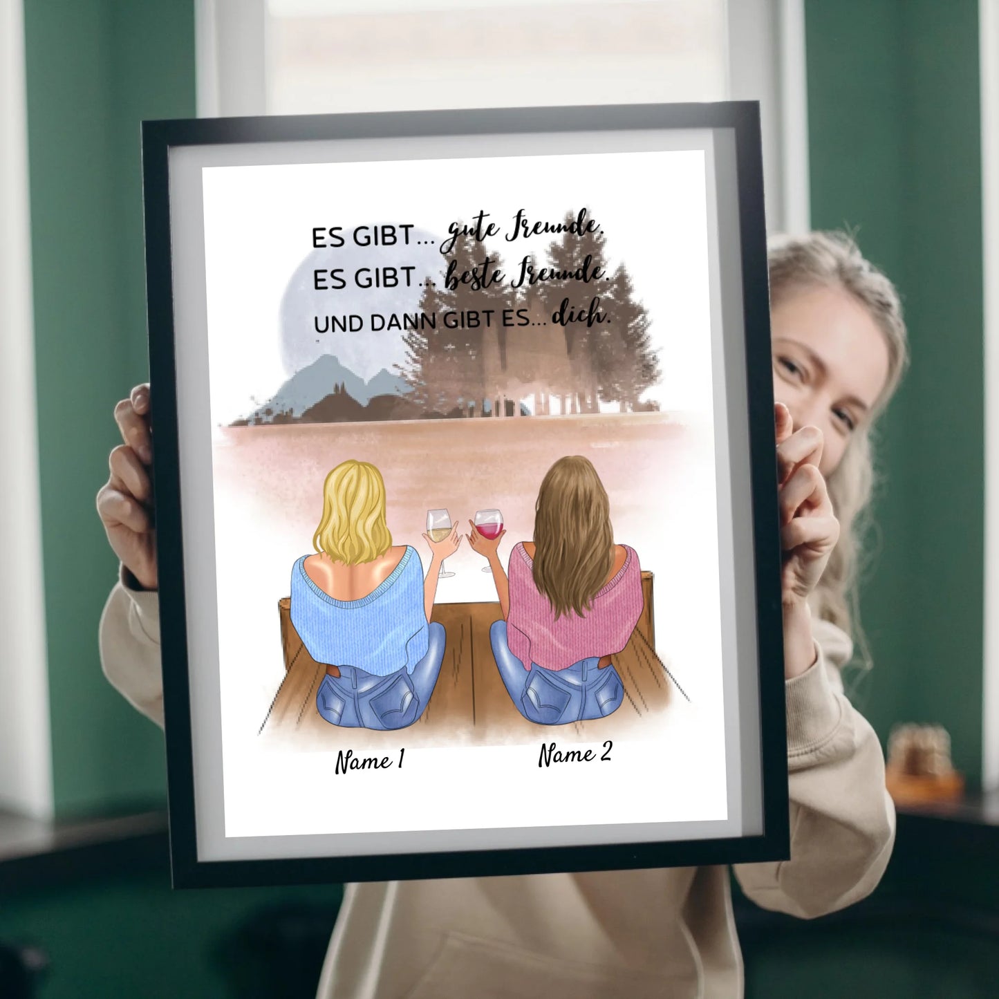 Und dann gibt es dich - Personalisiertes Freundinnen-Poster (2-4 Personen)