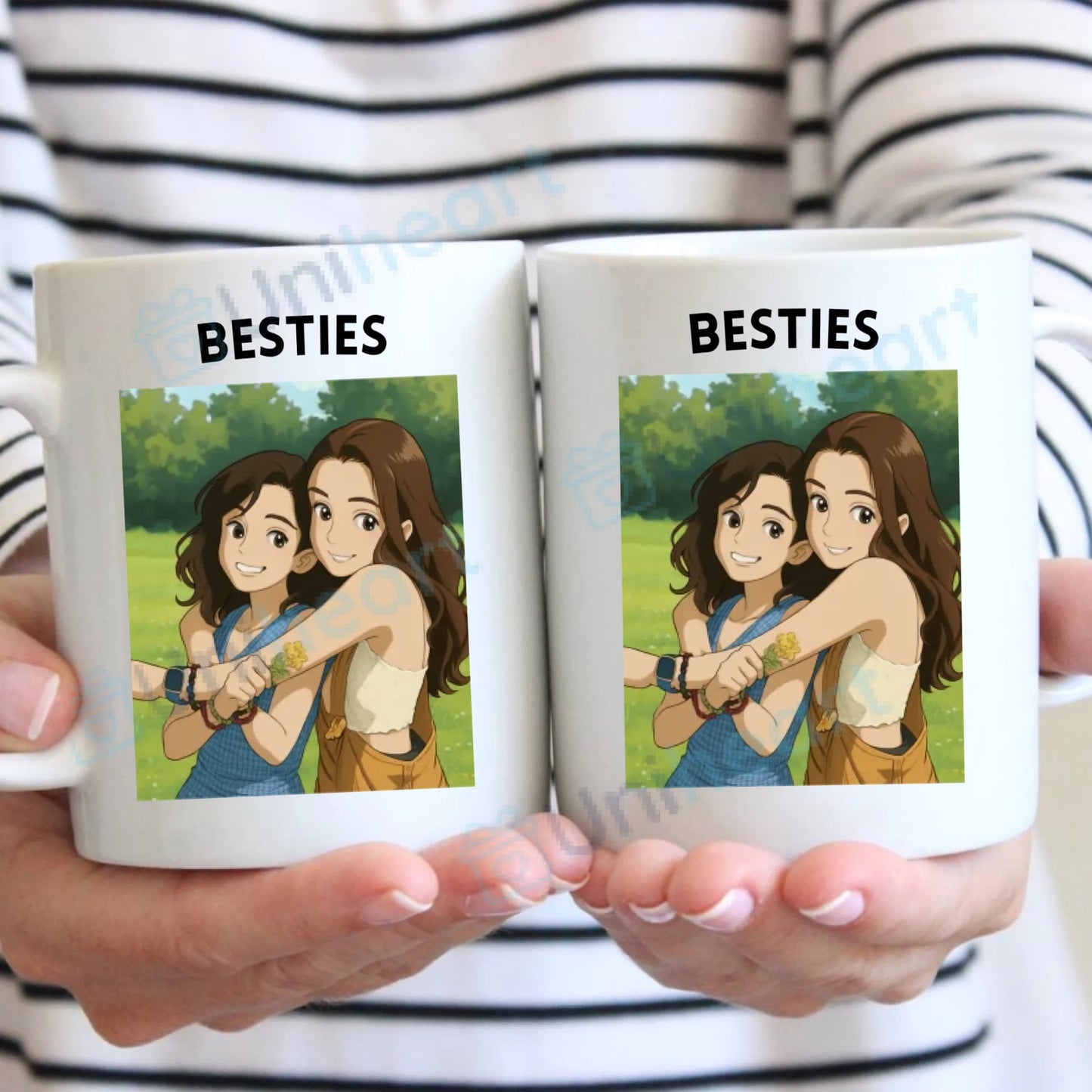 Personalisierte Foto-Tasse Besties (Verwandelt eure Bilder in eine Anime-Zeichnung)