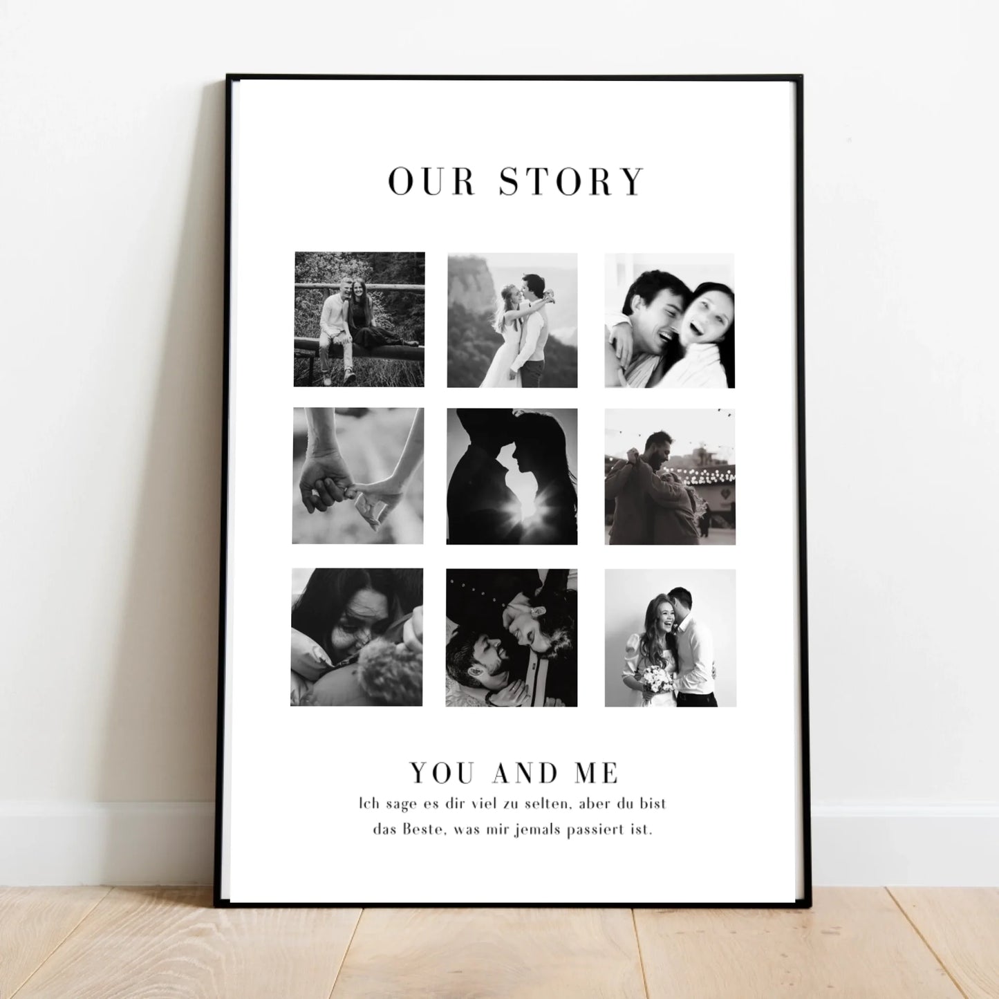 "Vår historia" Personligt fotocollage för par, din partner