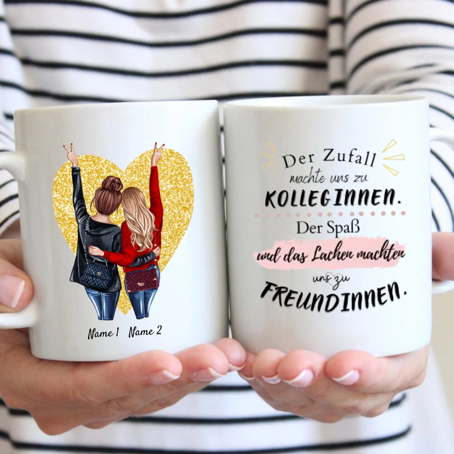Bästa kollegorna med handväskor - Personlig mugg (2-3 personer)