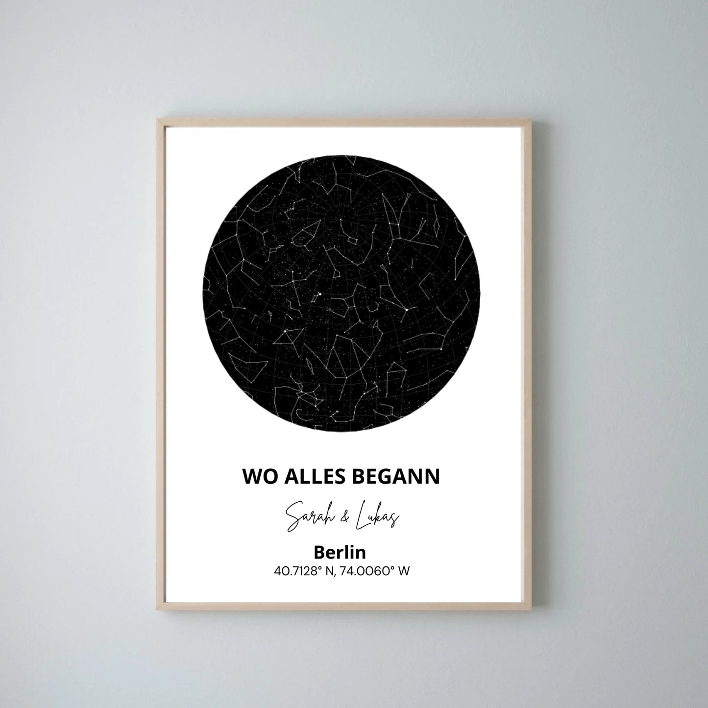 Unser Sternenhimmel, wo alles begann - Personalisiertes Sternenkarte-Poster
