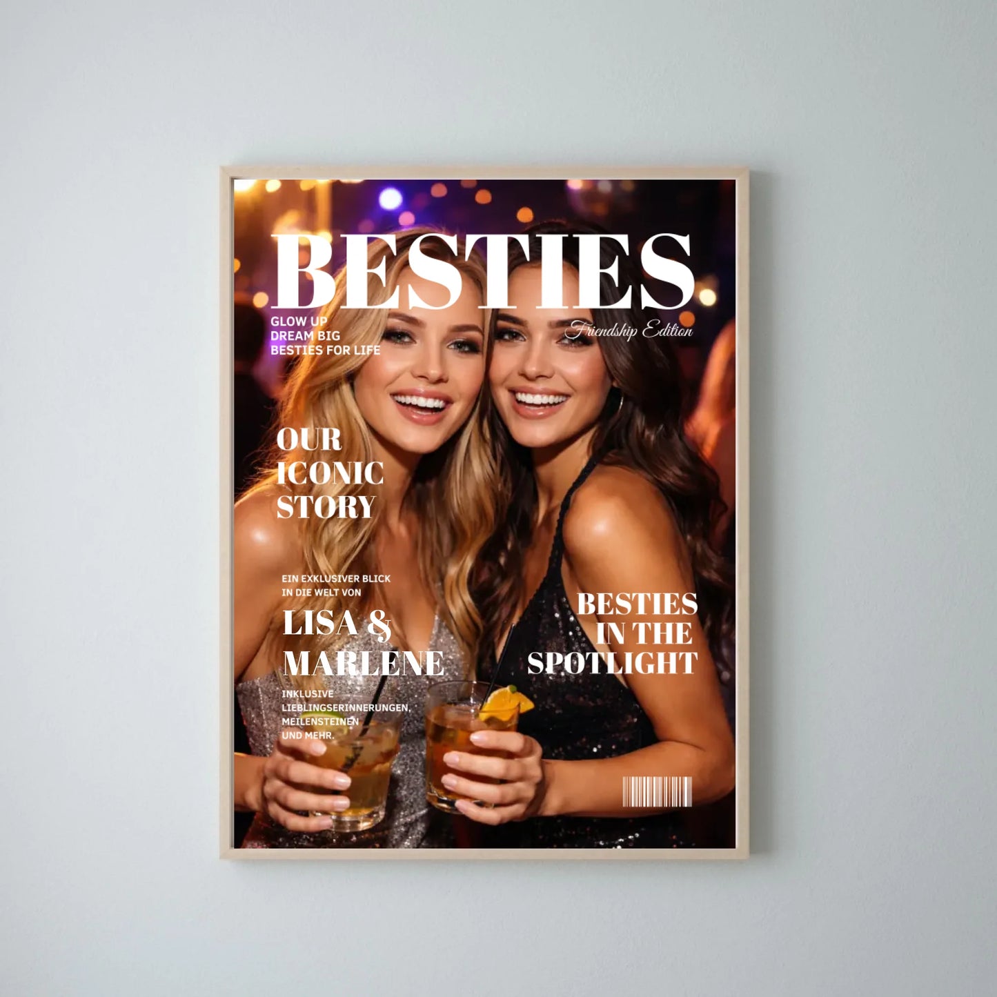 Besties Magazin Coverpage - Personalisiertes Poster Zeitschrift für Freundinnen, Friendship Edition