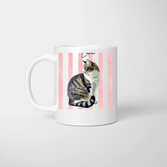 Personalisierte Aquarell Tasse mit eigenem Foto und Namen deines Haustiers
