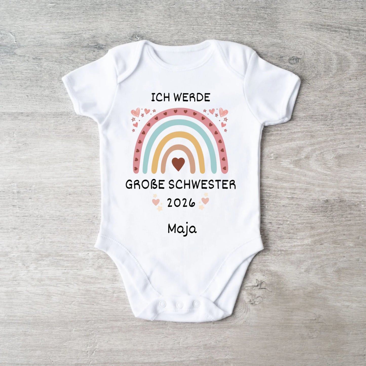 Ich werde große Schwester/ großer Bruder - Personalisiertes T-Shirt Kinder, Geschwister, Baby, zur Geburt (100% Baumwolle, unisex)