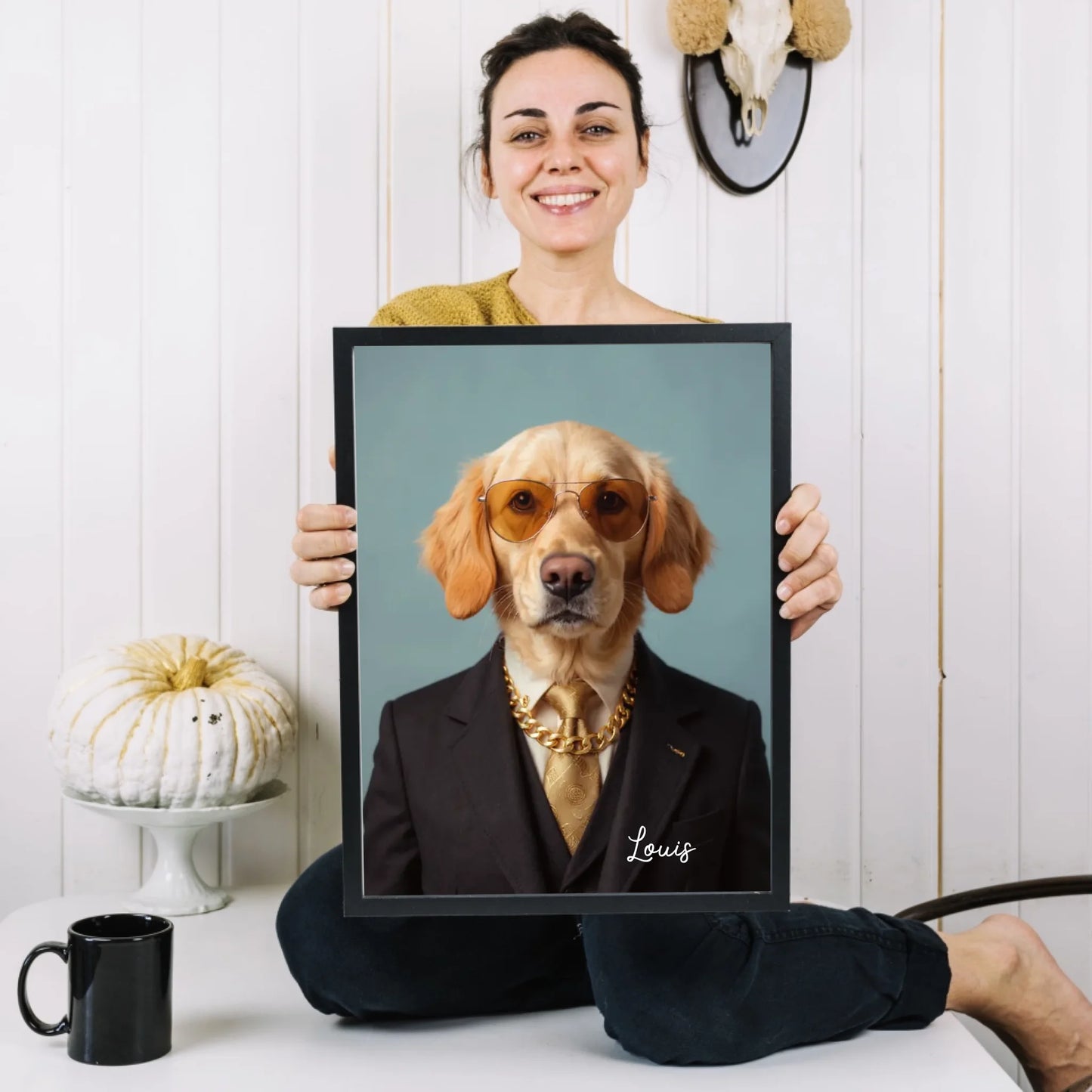 Lustiges Haustier Superhelden Portrait - Personalisiertes Poster mit Fotoupload in unterschiedlichen Stilen (Hund, Katze als Superheld, Astronaut, etc.)