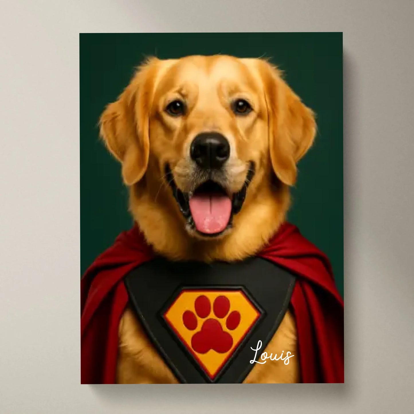 Lustiges Haustier Superhelden Portrait - Personalisiertes Poster mit Fotoupload in unterschiedlichen Stilen (Hund, Katze als Superheld, Astronaut, etc.)