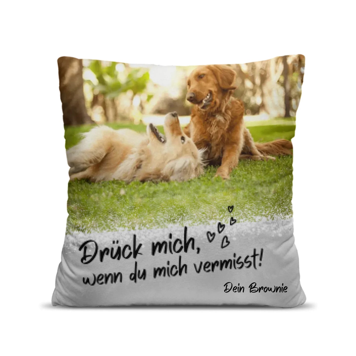 Personalisiertes Foto Kissen, Drück mich wenn du mich vermisst (Haustiere, Partner)
