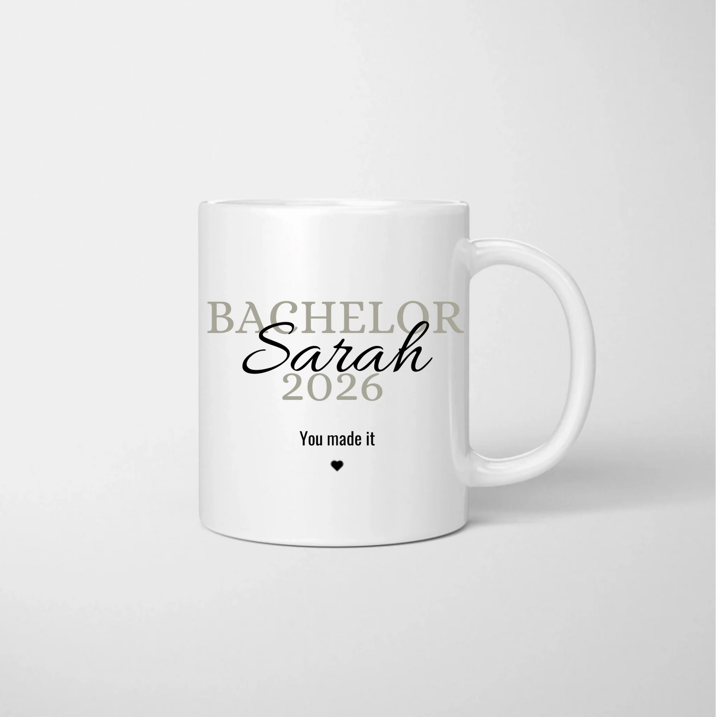 Bachelor Tasse 2026 - Personalisierte Tasse zum Abschluss Abitur, Studium, Bachelor, Master, Ausbildung, Realschule, Examen, Einschulung