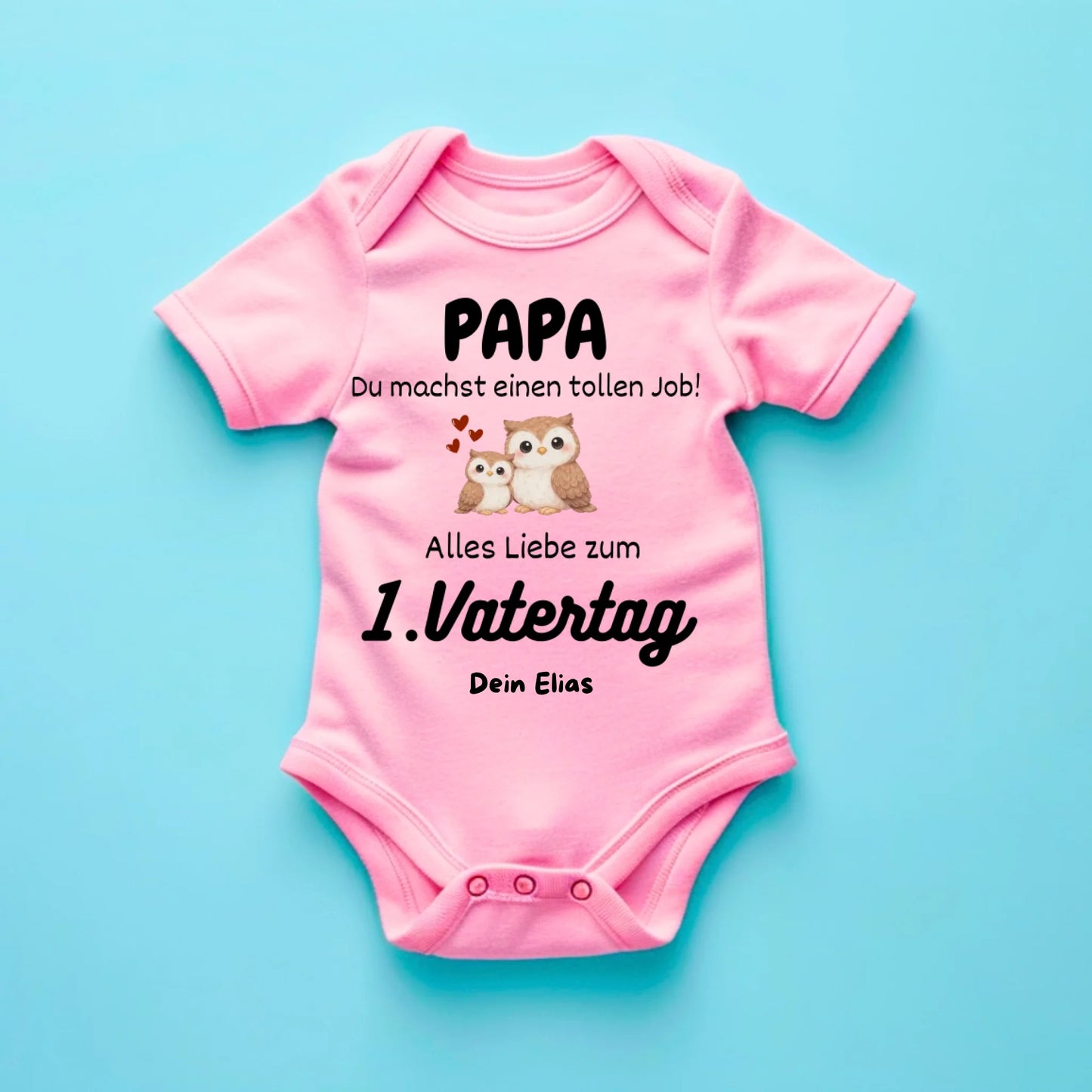 Papa du machst einen tollen Job, 1. Vatertag gemeinsam - Personalisierter Baby Strampler (100% Bio-Baumwolle)