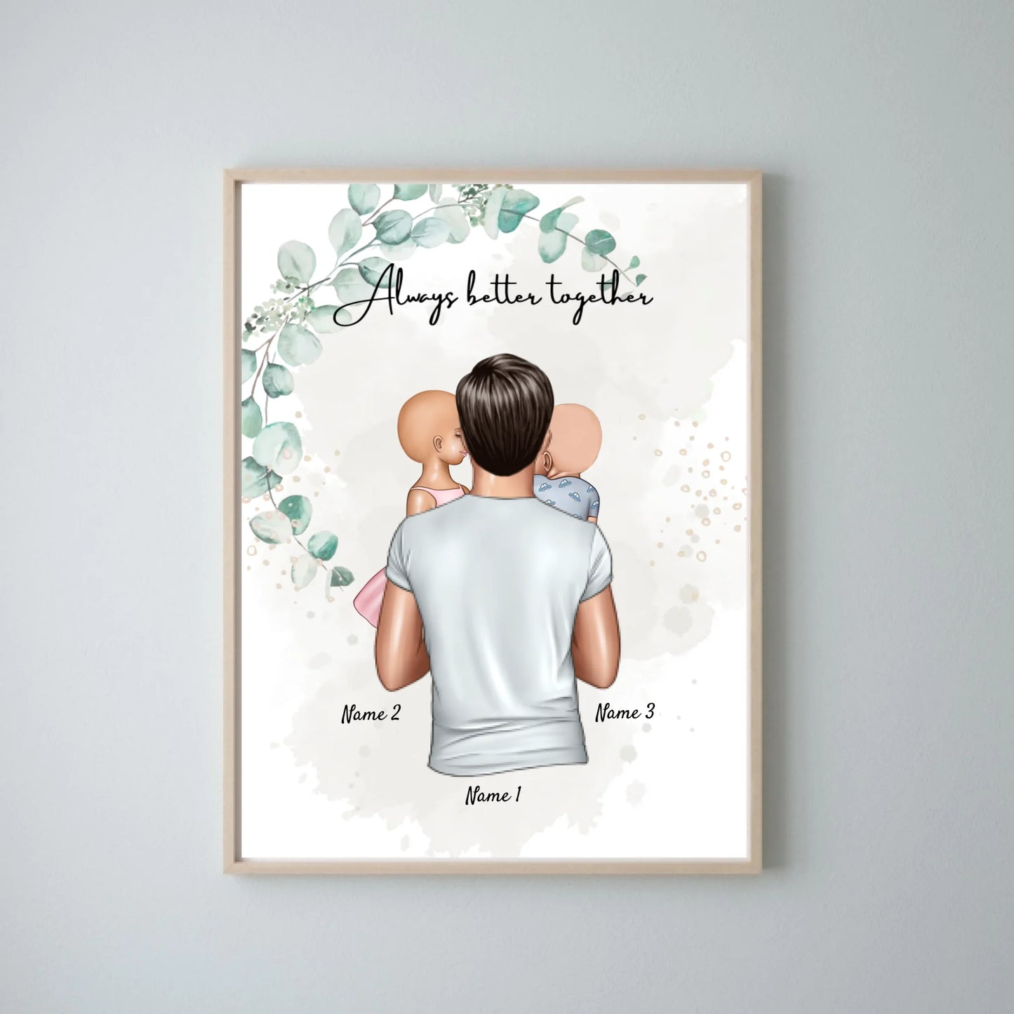 Bästa pappa - Personaliserad Poster (Far med barn)