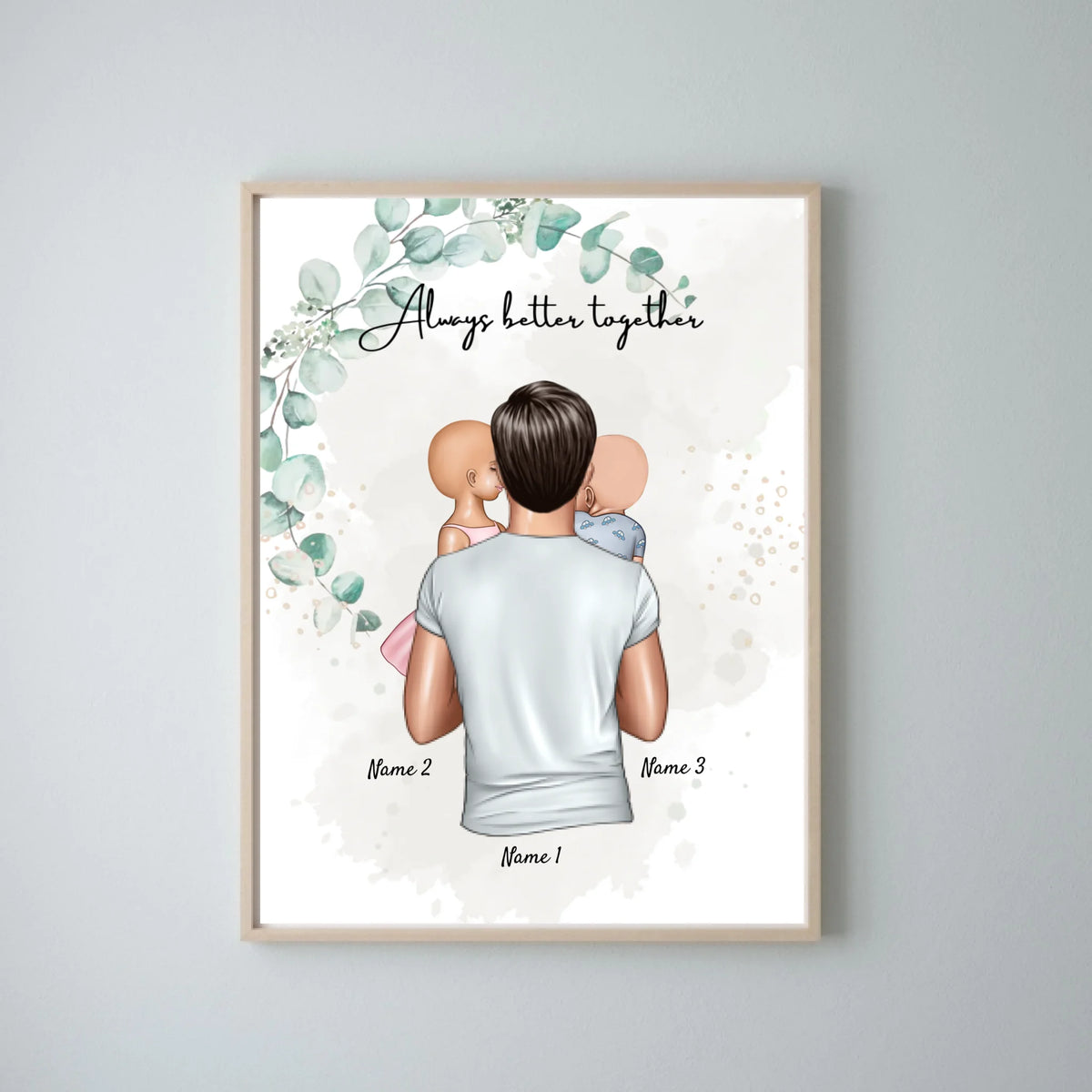 Bästa pappa - Personaliserad Poster (Far med barn)