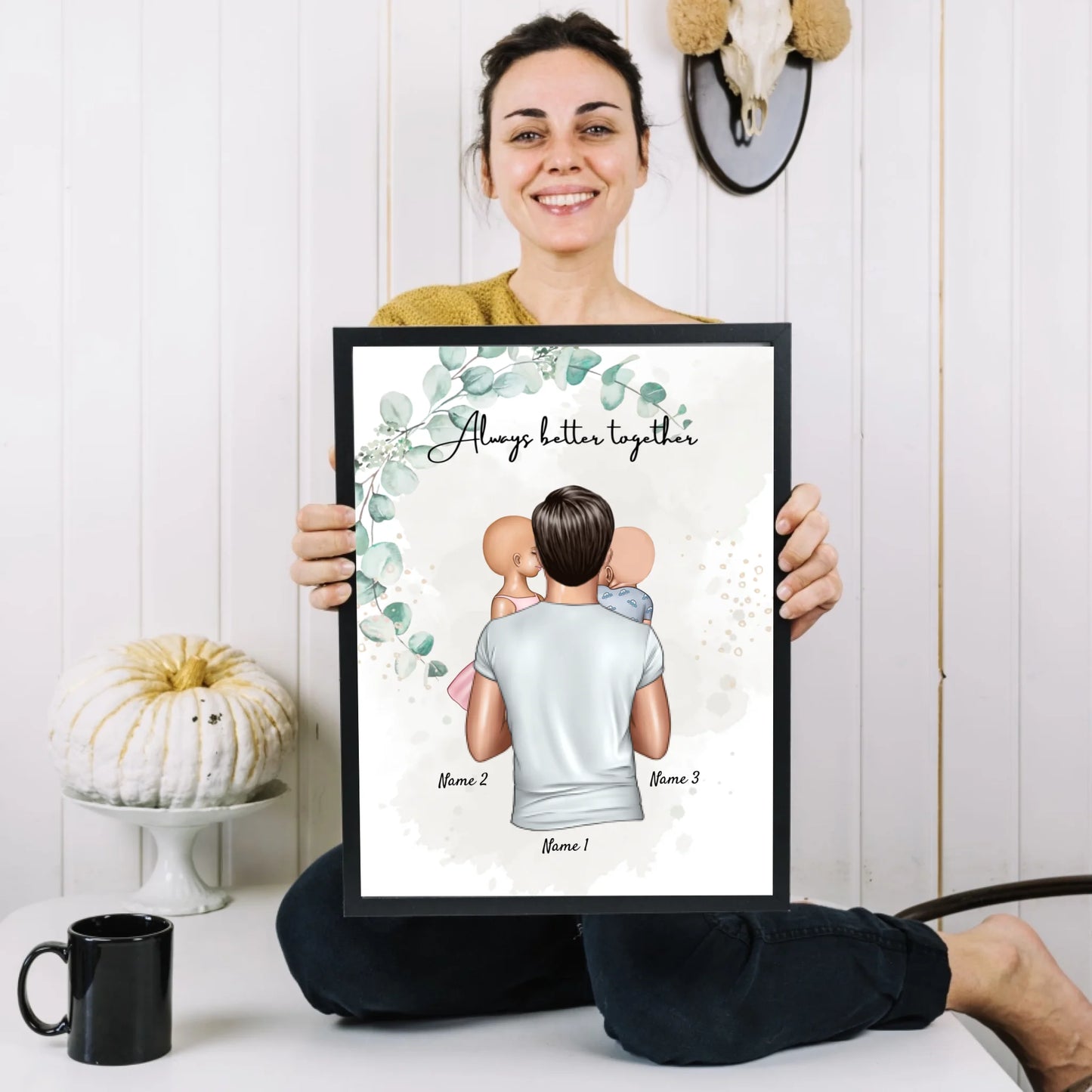 Bästa pappa - Personaliserad Poster (Far med barn)