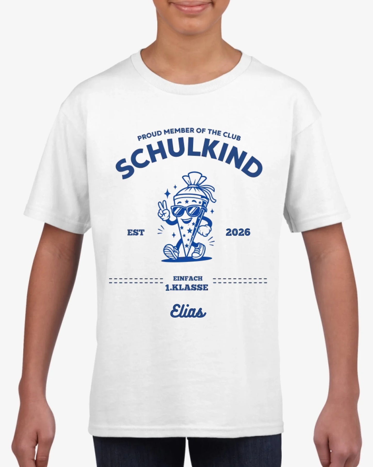Cool Schulkind Club T-Shirt 2026 - Personalisiertes Einschulung Geschenk Jungen Mädchen, Erster Schultag, 1. Klasse, Schulanfang Shirt
