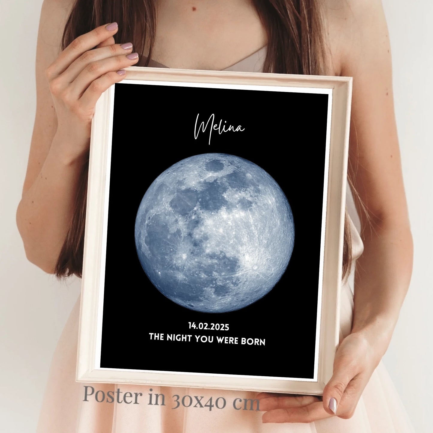 The night you were born - Personalisiertes Mondphasen Poster Geburtstag, Geburtsmond
