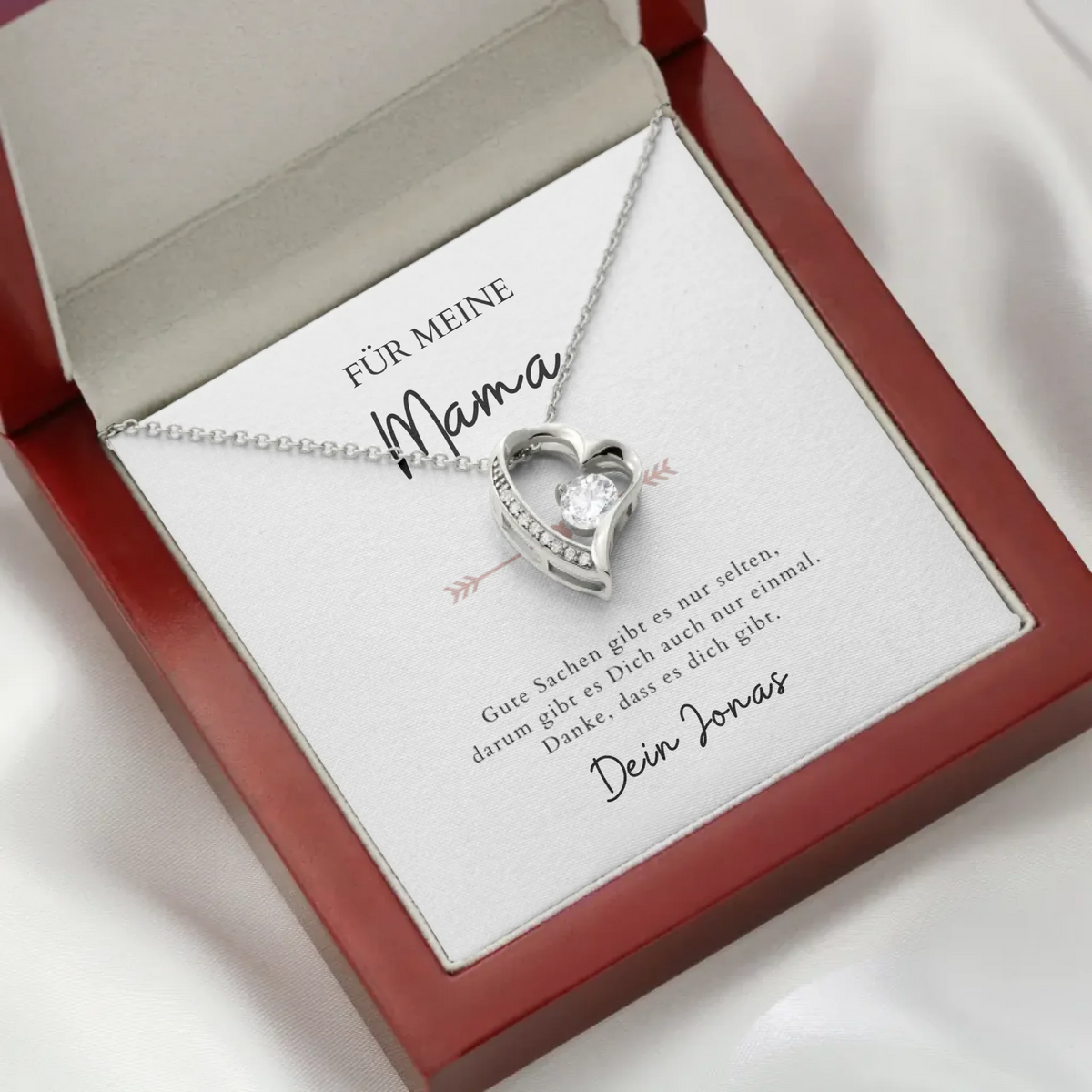 Forever Love "Till mamma" - Halsband med hjärthänge och personligt kort