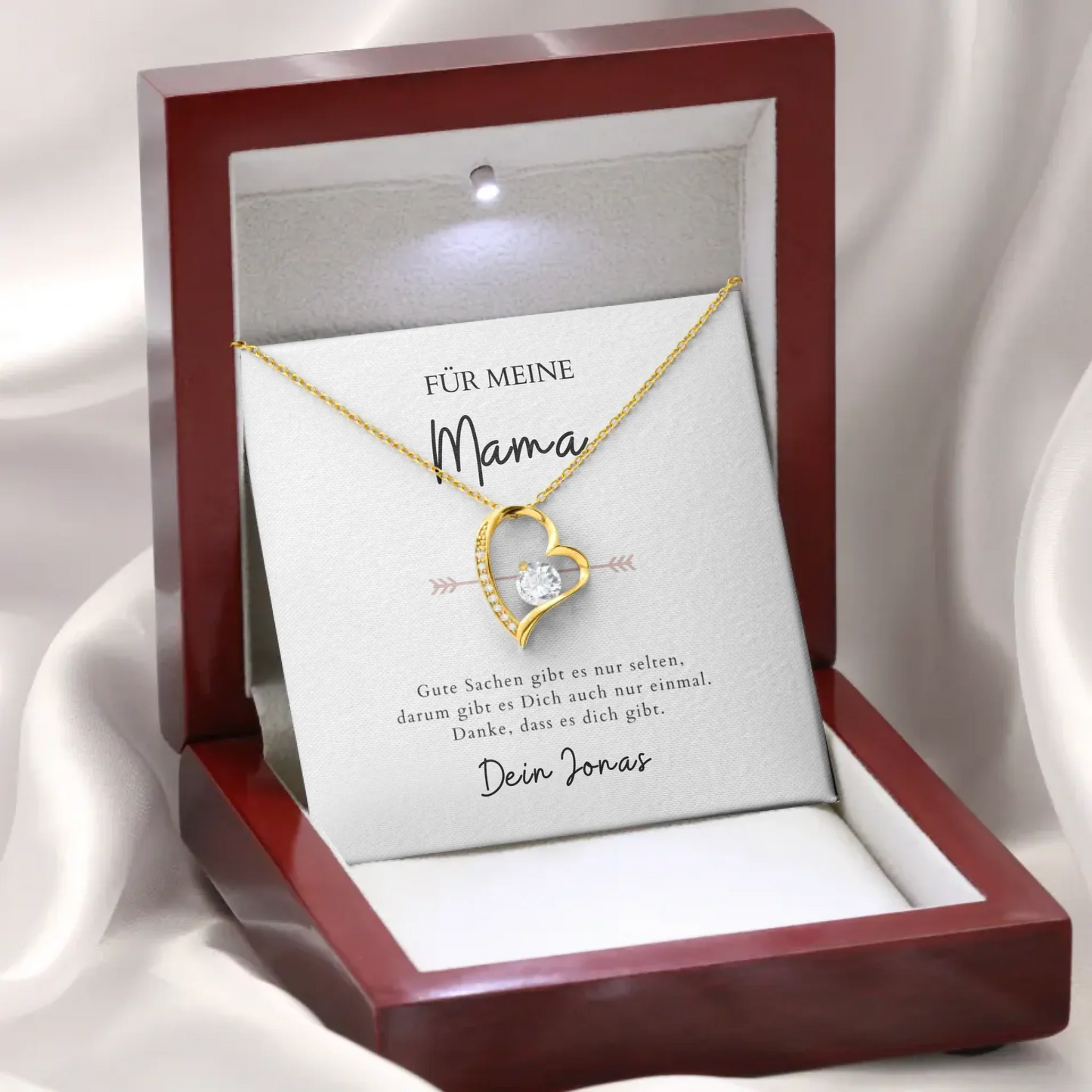 Forever Love "Till mamma" - Halsband med hjärthänge och personligt kort