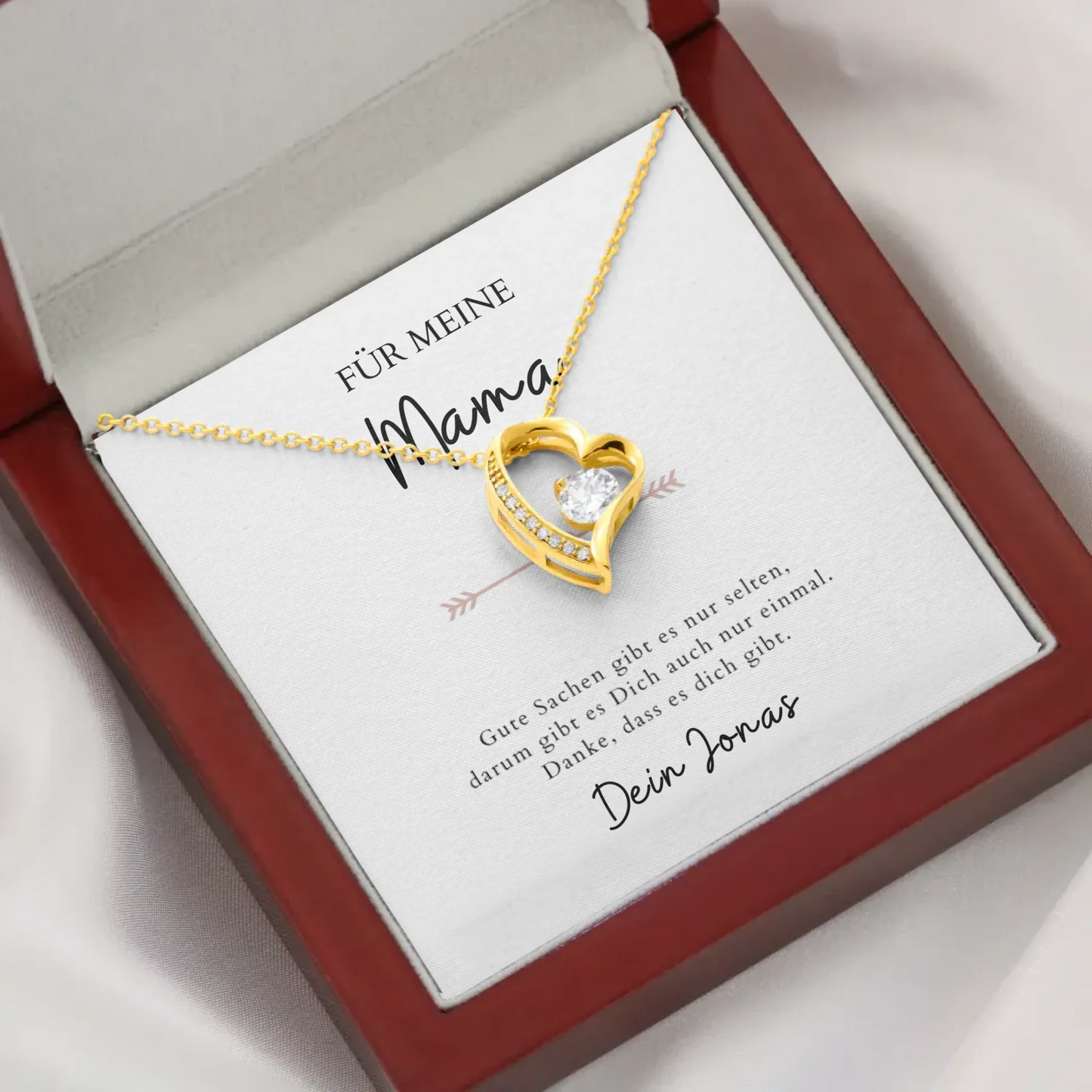 Forever Love "Till mamma" - Halsband med hjärthänge och personligt kort