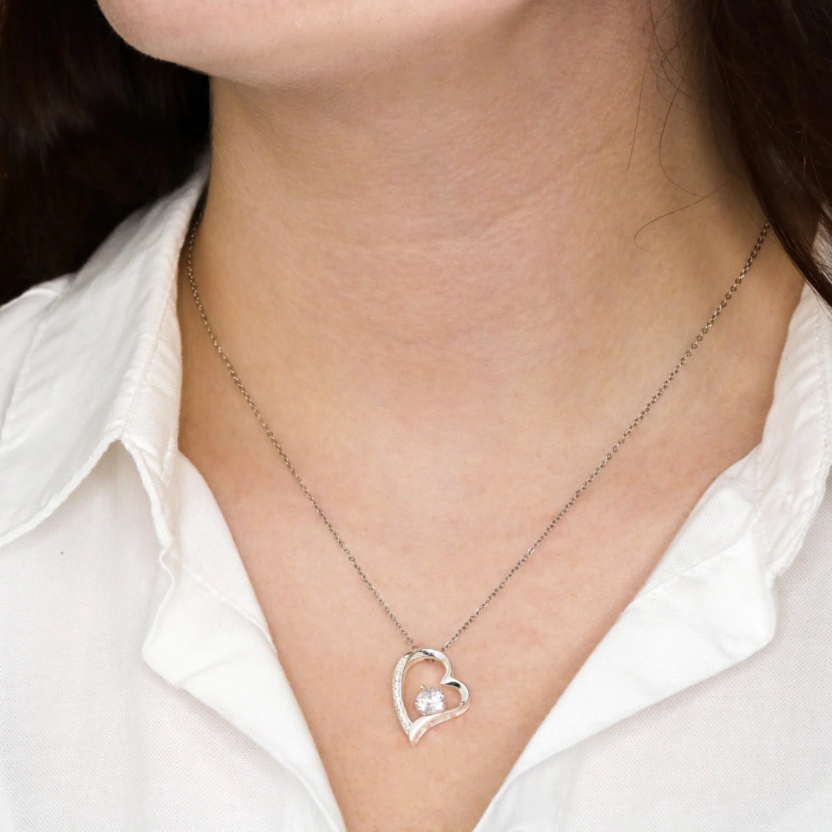 Forever Love "Bästa paret" - Halsband med hjärthänge och personligt kort