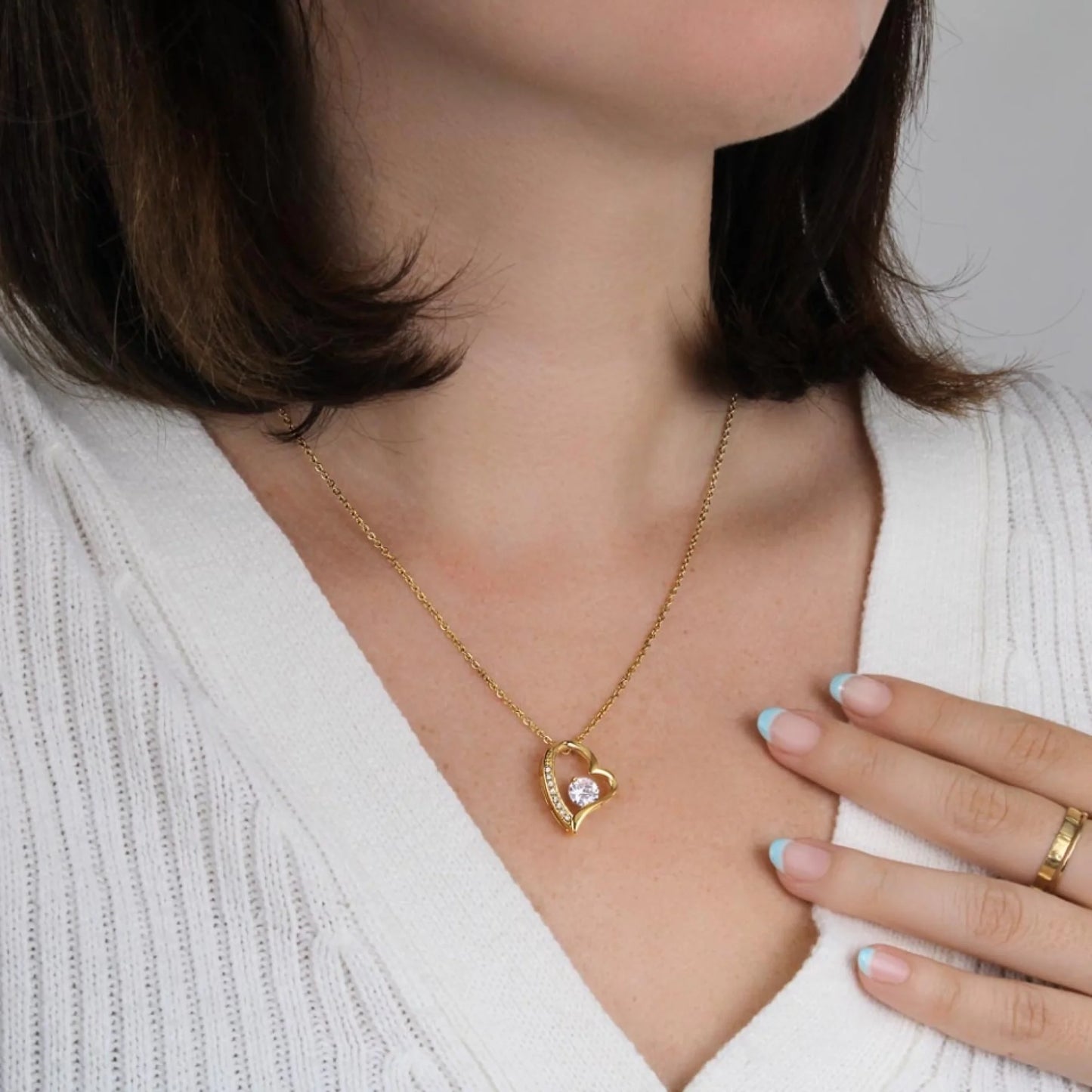 Forever Love "Bästa paret" - Halsband med hjärthänge och personligt kort