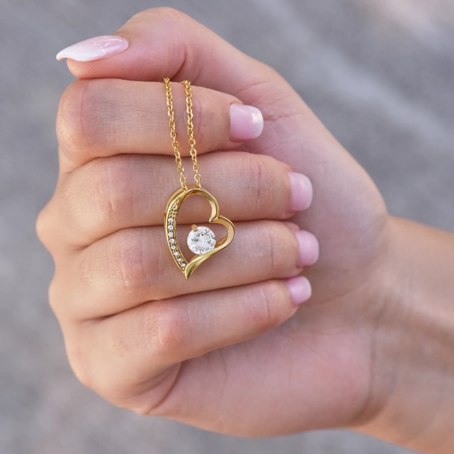 Forever Love "Bästa paret" - Halsband med hjärthänge och personligt kort