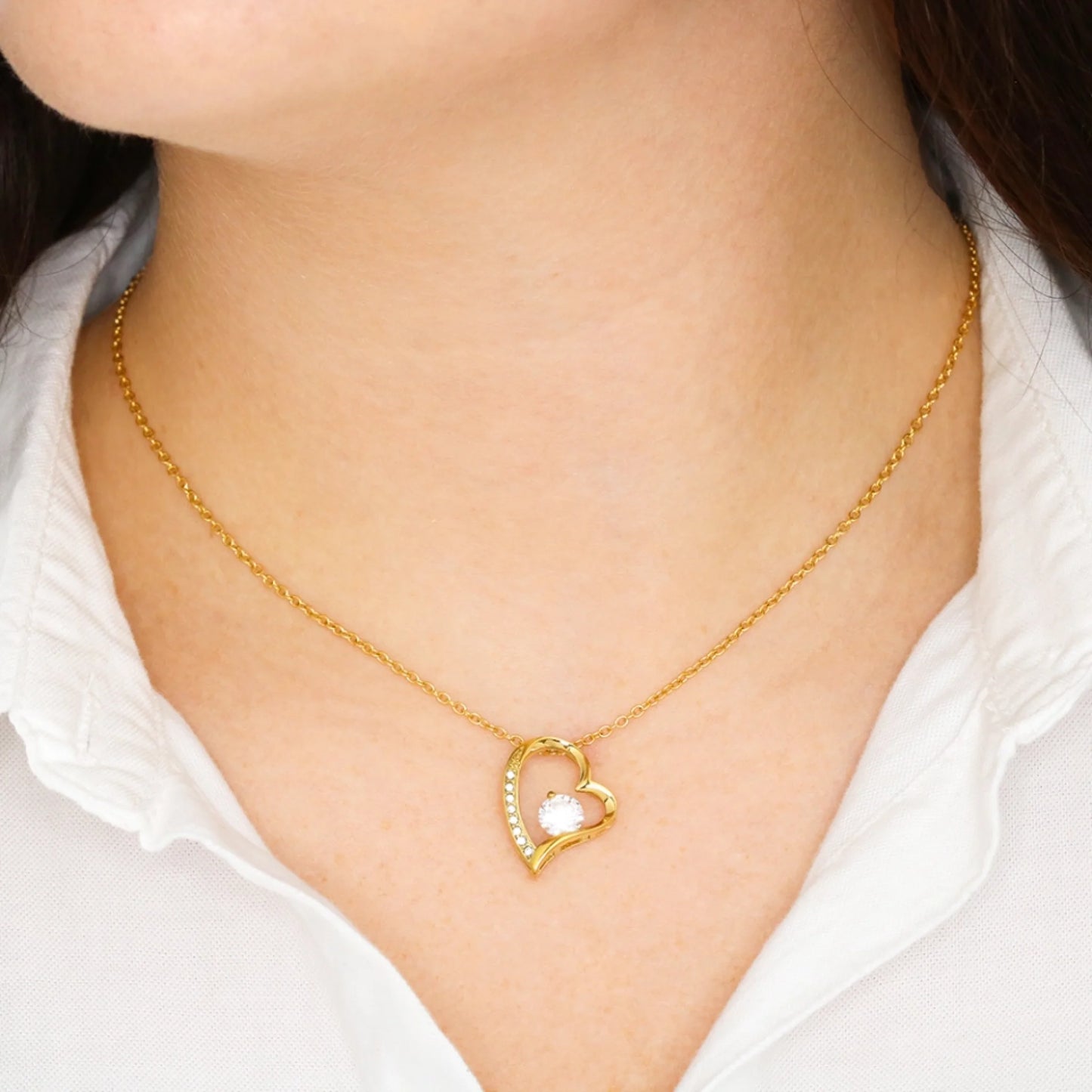Forever Love "Bästa paret" - Halsband med hjärthänge och personligt kort