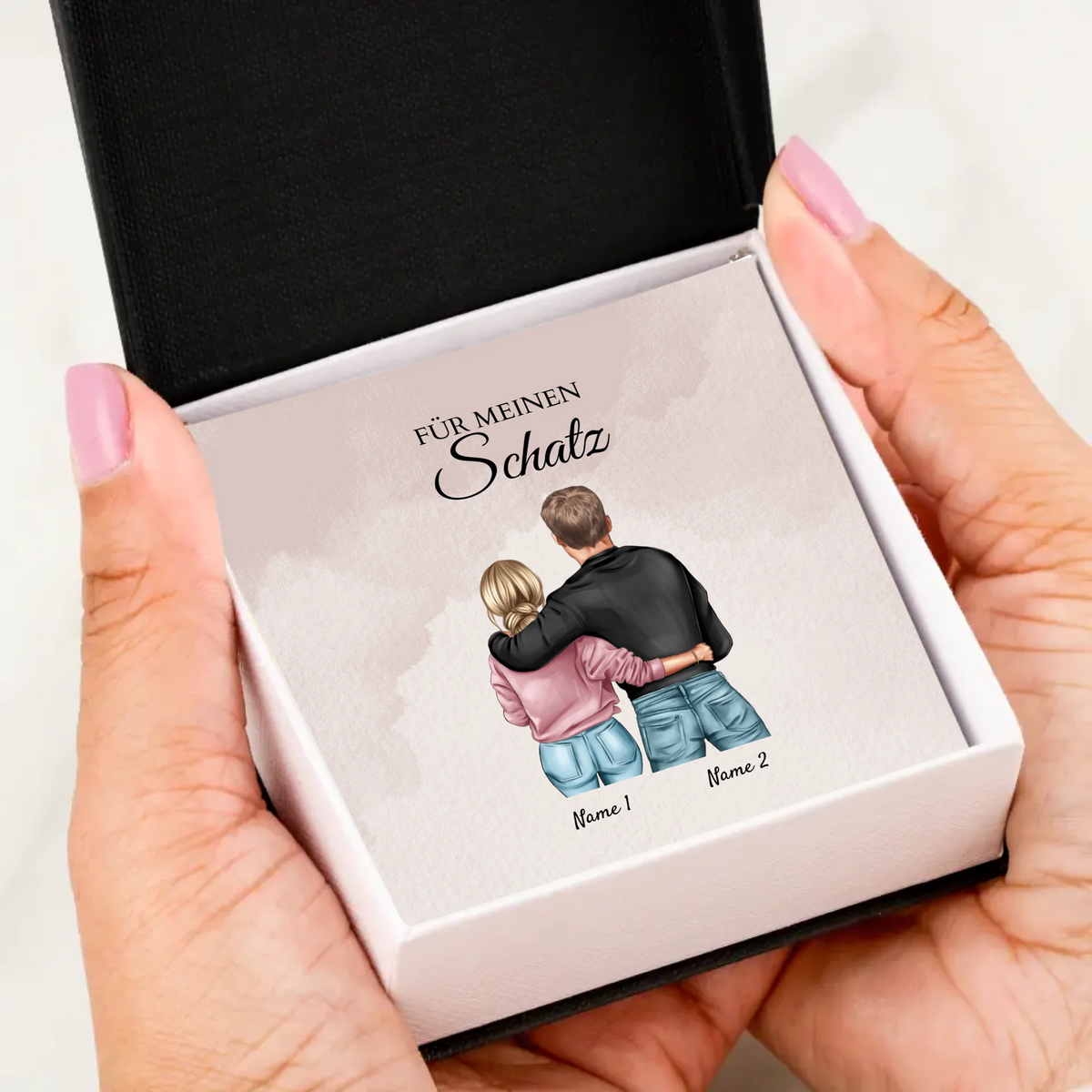 Forever Love "Bästa paret" - Halsband med hjärthänge och personligt kort